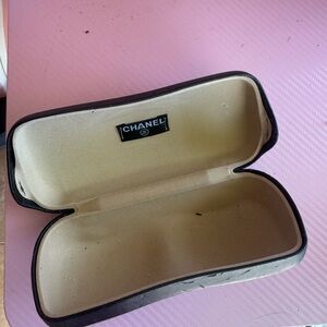 CHANEL Black and Cream Eyewear Case